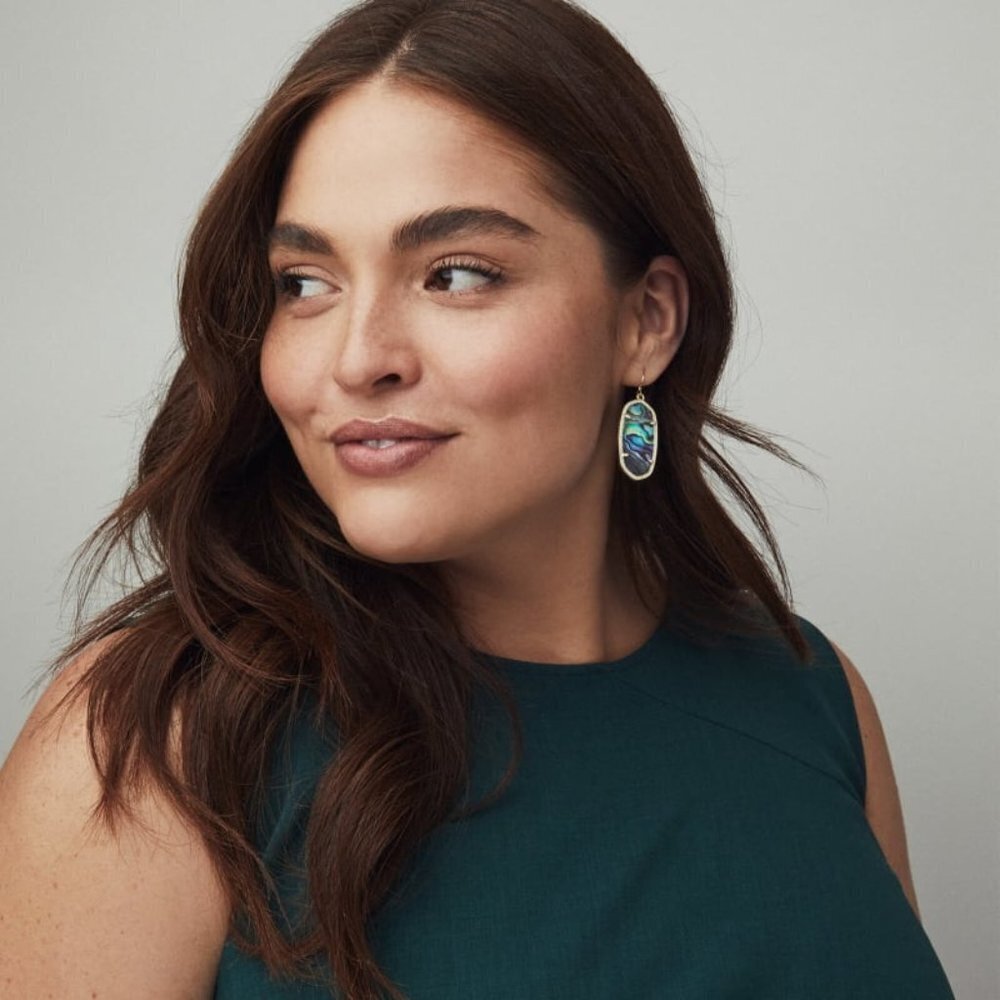 Elle Silver Drop Earrings In Slate Cats Eye
